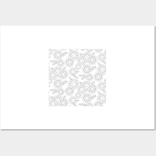 Floral pattern outline Posters and Art